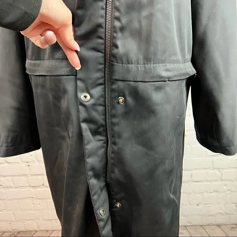 Vintage 90s Calvin Klein Quilted Rain Slicker Jacket Insulated Small